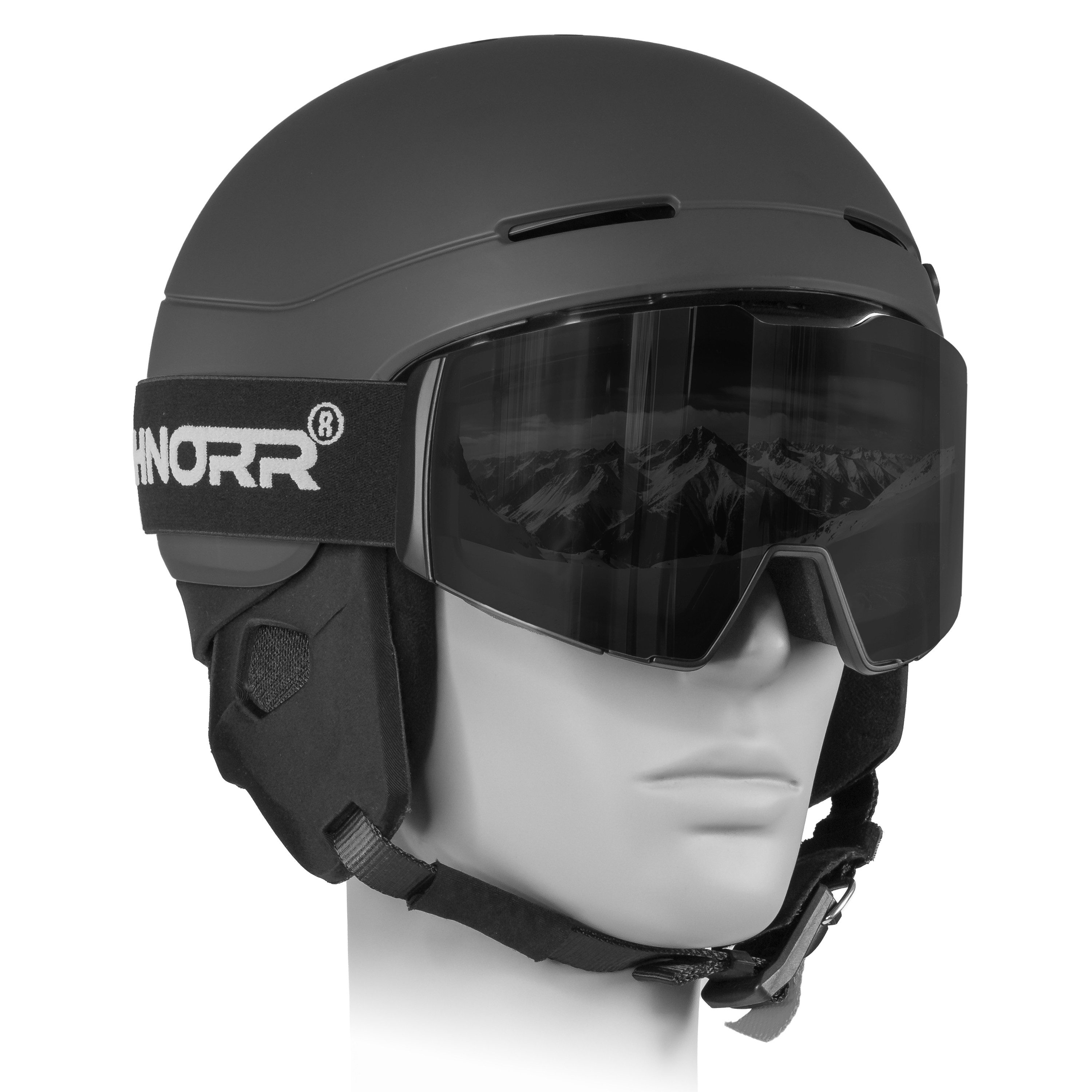 SCHNORR Sportbrille Schnorr Skibrille Edge Dunkel Grau (S4), Full REVO, Anti-Fog, UV400, (1-St), Dunkelgrau getönt (S4)