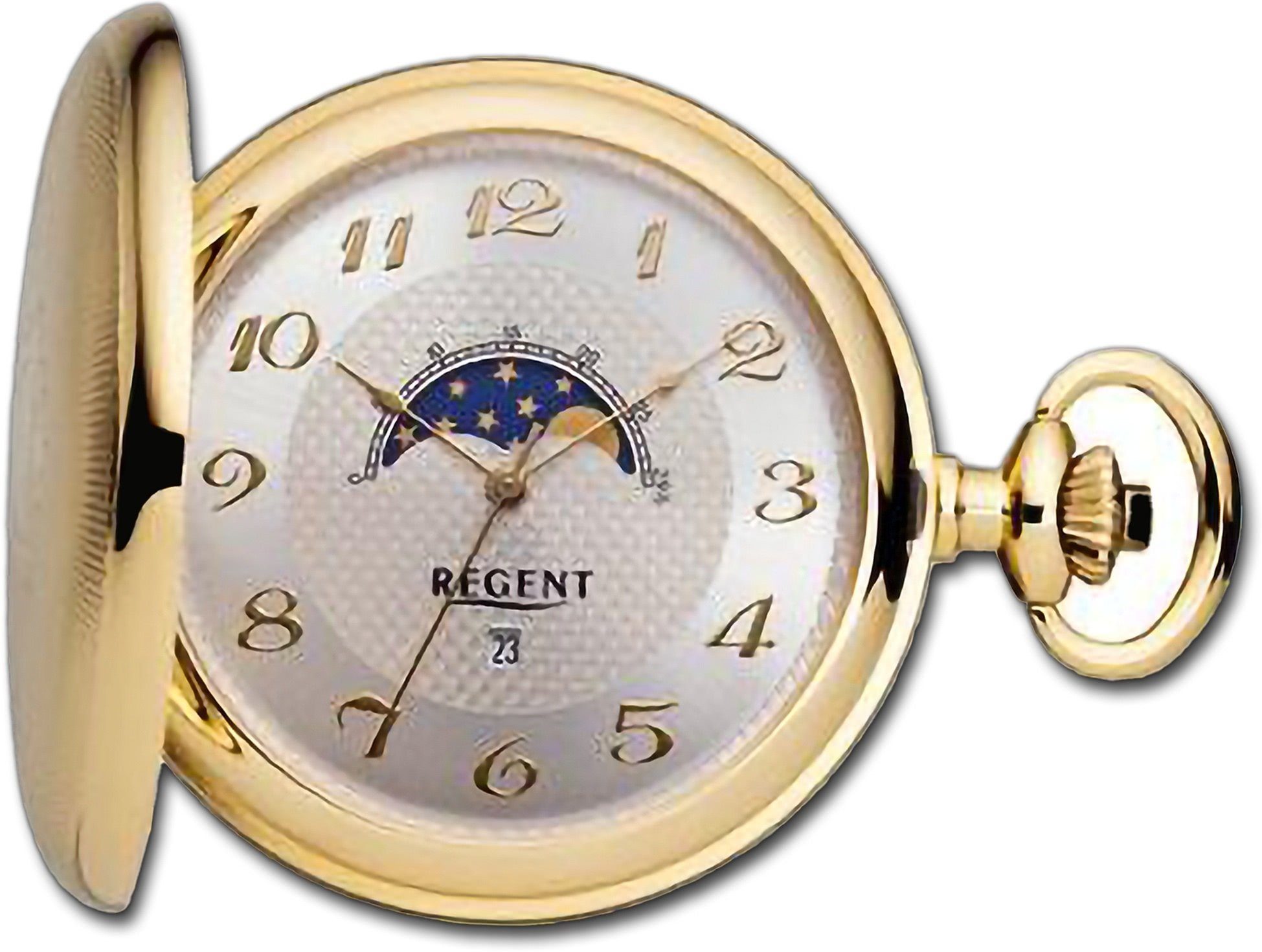 Regent Taschenuhr Regent Herren Taschenuhr Gehäuse, Herrenuhr extra (ca. Taschenuhr, 50mm) groß rundes Gehäuse, Analog (Analoguhr)
