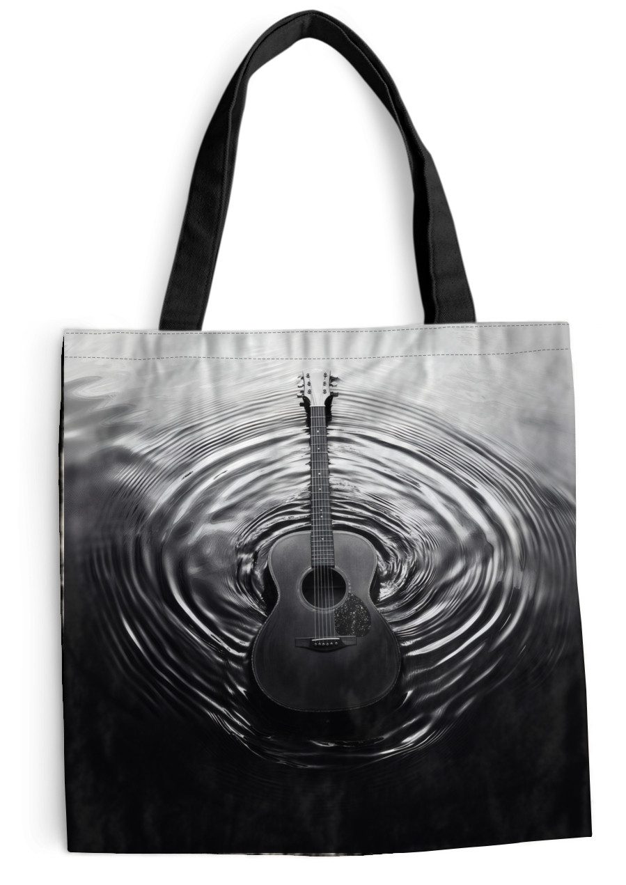 MuchoWow Shopper Gitarre - Holz - Wasser, Handtasche, Damen und Herren, Schultertasche, Umhängetasche, Tote Bag