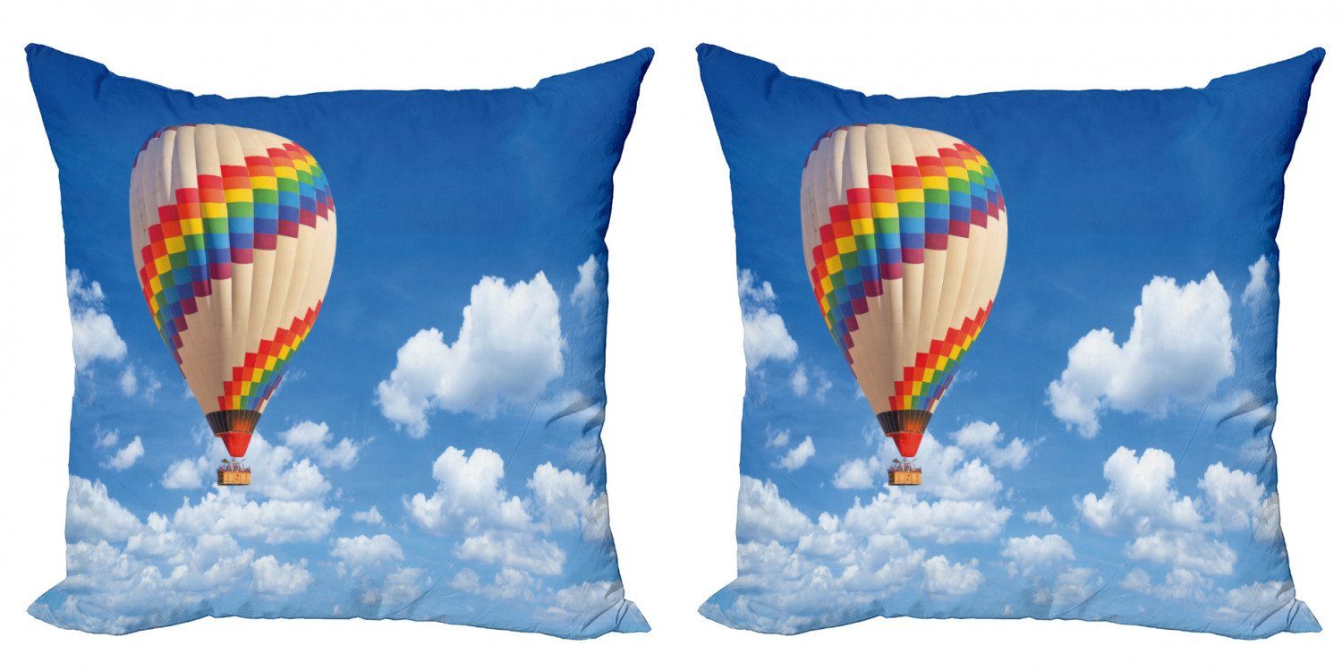 Modern Himmel Heißluft-Ballon Bunter Stück), Digitaldruck, Doppelseitiger Kissenbezüge Blauer Abakuhaus (2 Accent