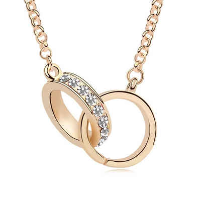 BUNGSA Ketten-Set Kette Rings Silber aus Messing Damen (1-tlg), Halskette Necklace