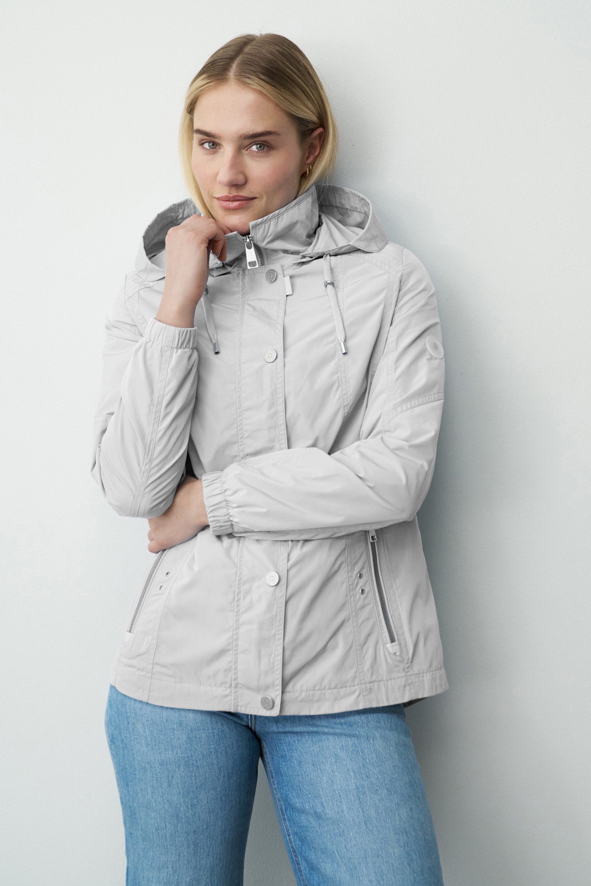 Barbara Lebek Outdoorjacke Übergangsjacke, Frühlingsjacke oder Damenjacke mit abnehmbarer Kapuze