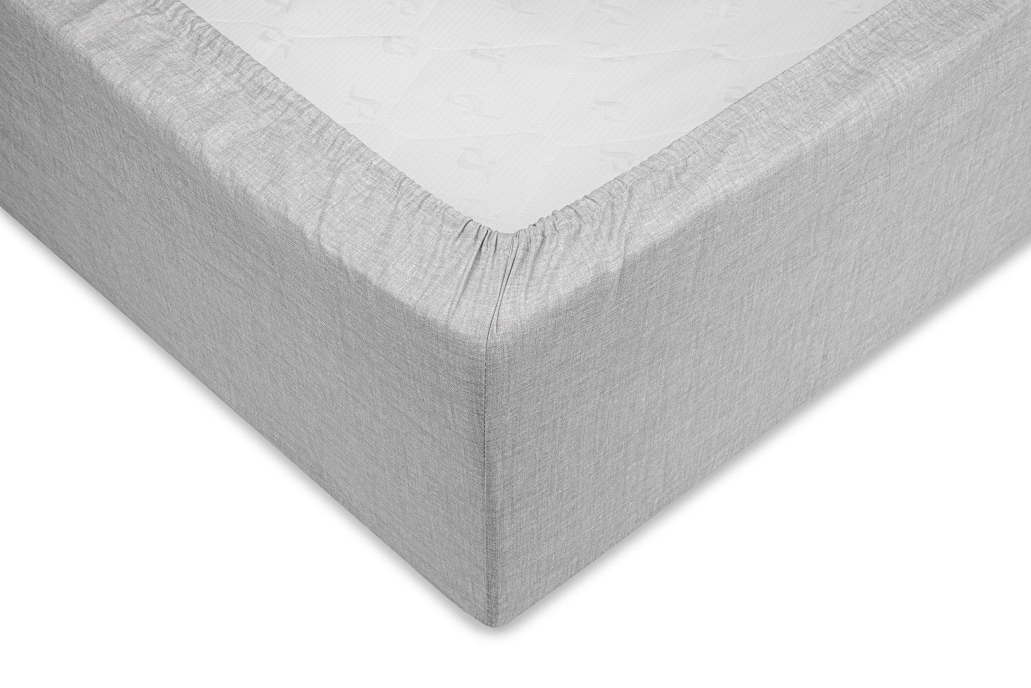 ZO HOME Spannbettlaken Lino, Renforcé, Gummizug: rundum, (1 Stück), Laken aus 100% Baumwolle, Leinen Optik, Print, Betttuch ab 90x200