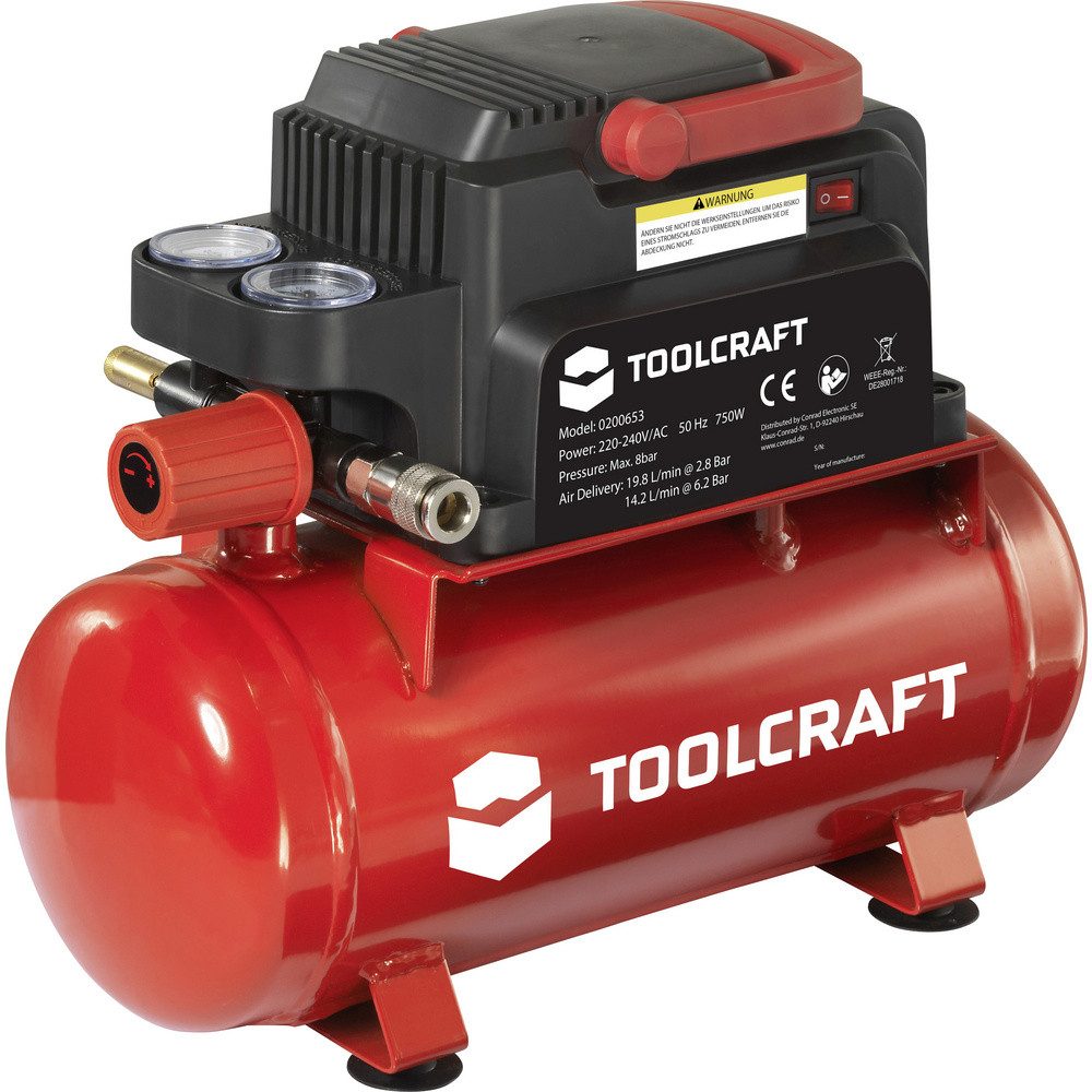 TOOLCRAFT Kompressor TOOLCRAFT Druckluft-Kompressor 6 l 8 bar