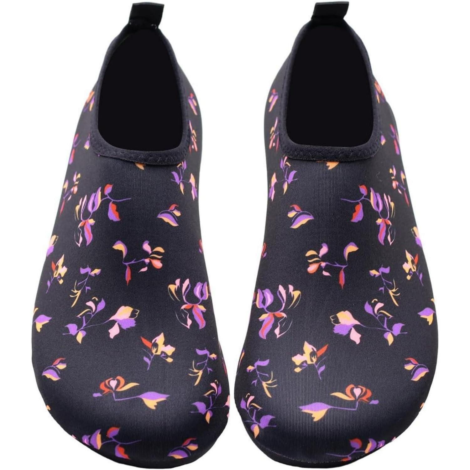 LuxusKollektion Wasserschuhe Herren Damen Badeschuhe 40 41 EU 38 Schwarz Blume Wasserschuh