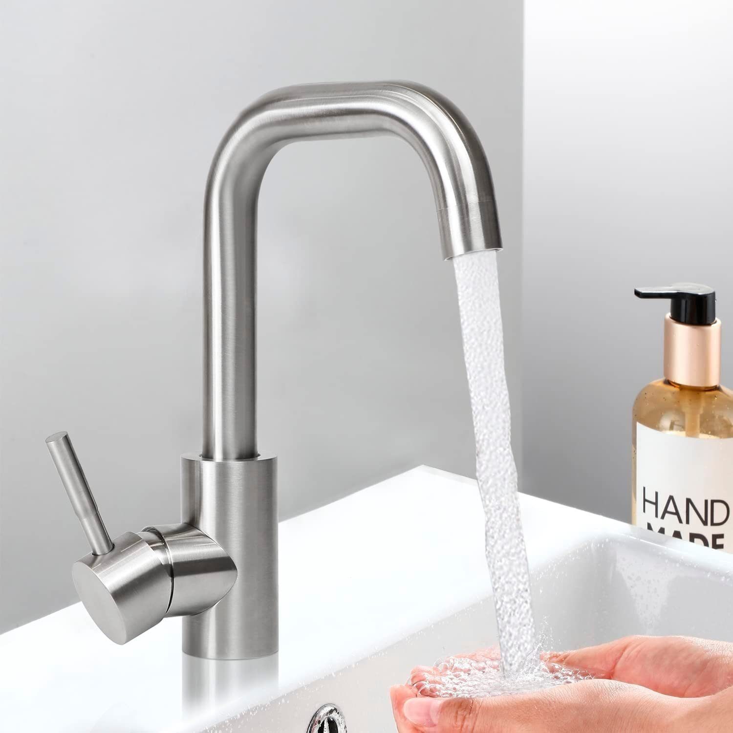 Nettlife Küchenarmatur Kaltwasserhahn Hochdruck Edelstahl Mischbatterie (1- günstig online kaufen