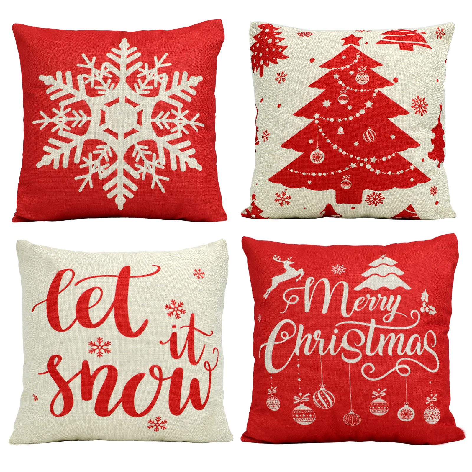 CALIYO Kissenbezug 4 Stück Kissenbezug Weihnachten günstig online kaufen