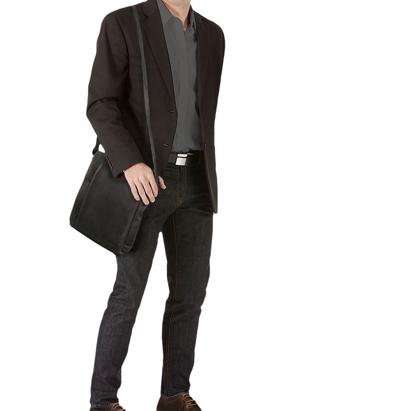 STILORD Schultertasche "Paul" Umhängetasche Herren Leder Hochformat