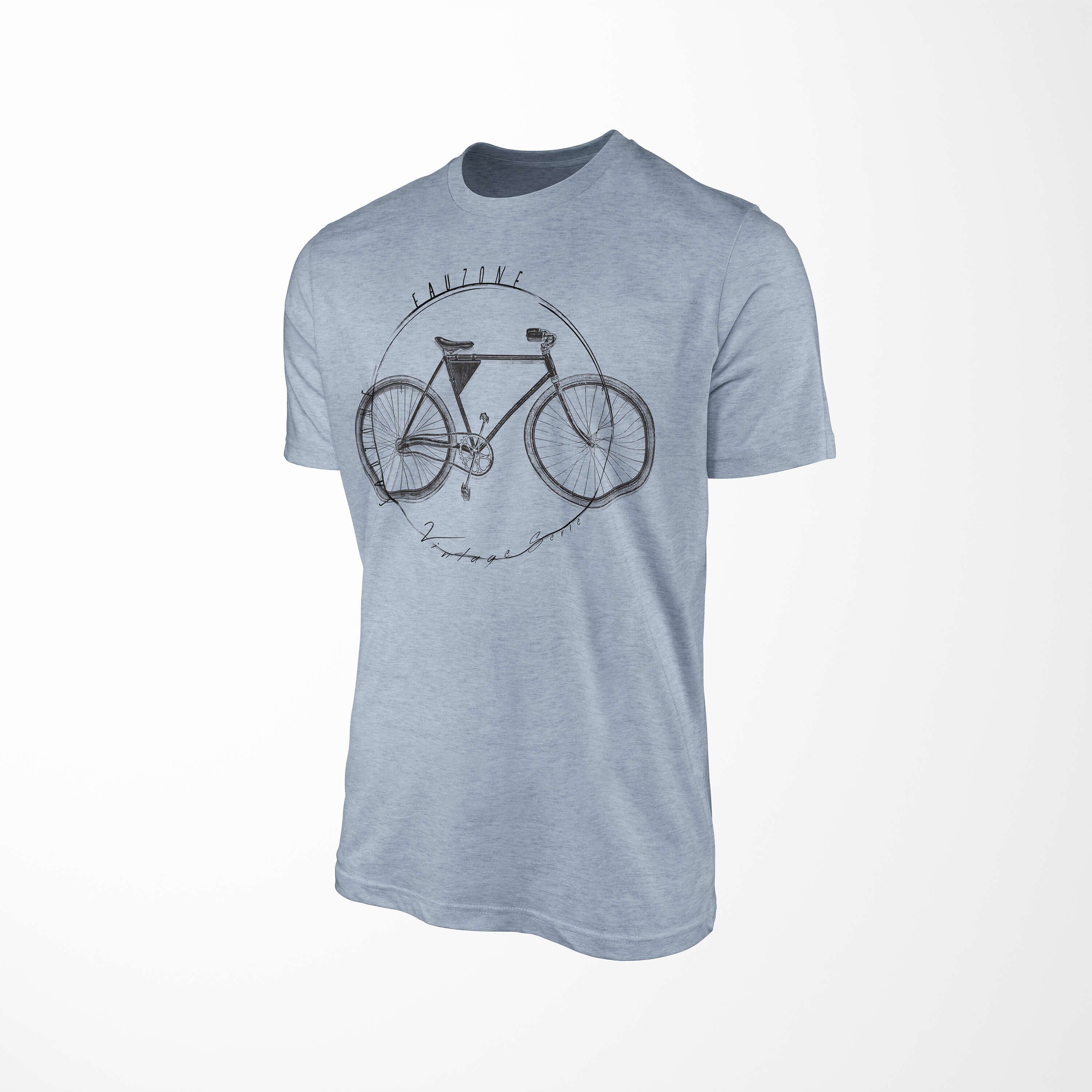 Vintage Sinus Stonewash T-Shirt Art Fahrrad T-Shirt Herren Denim