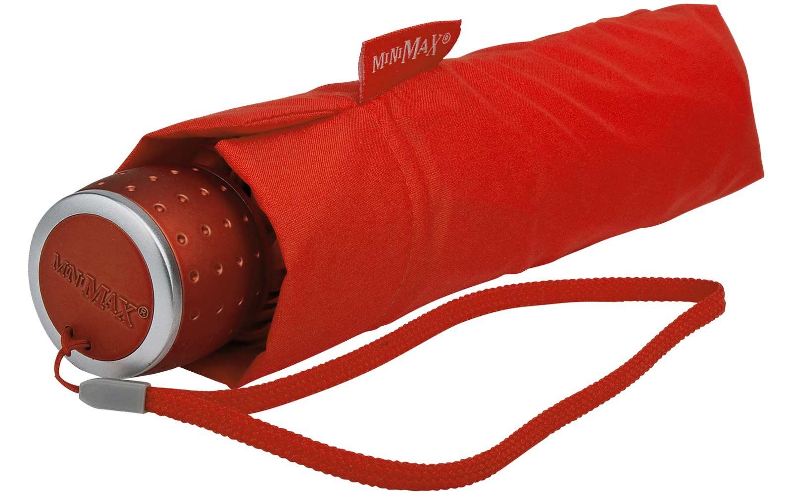 kleiner jjede leichter Handöffner, miniMAX® rot Taschenregenschirm Impliva Tasche Schirm in passt