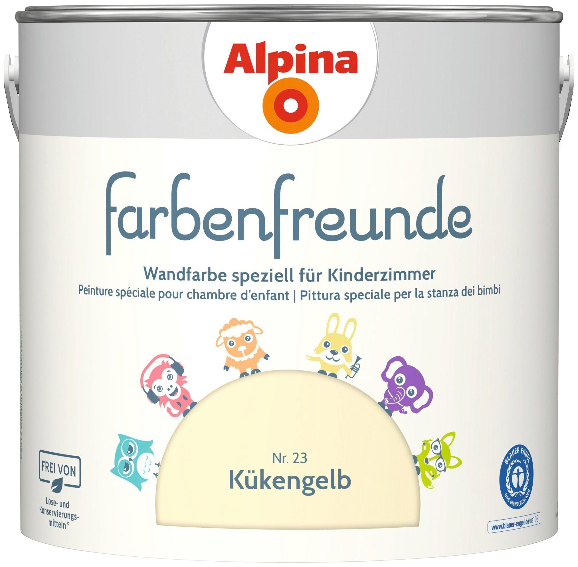 Alpina Wandfarbe Alpina 2,5 L. Farbenfreunde, Kükengelb No. 23