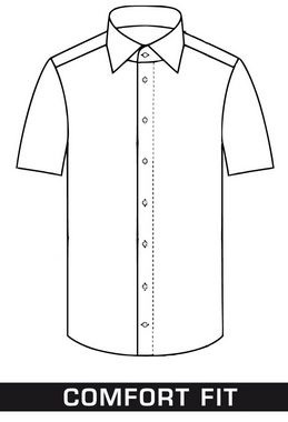 MARVELIS Kurzarmhemd Kurzarmhemd - Comfort Fit - Einfarbig - Marine