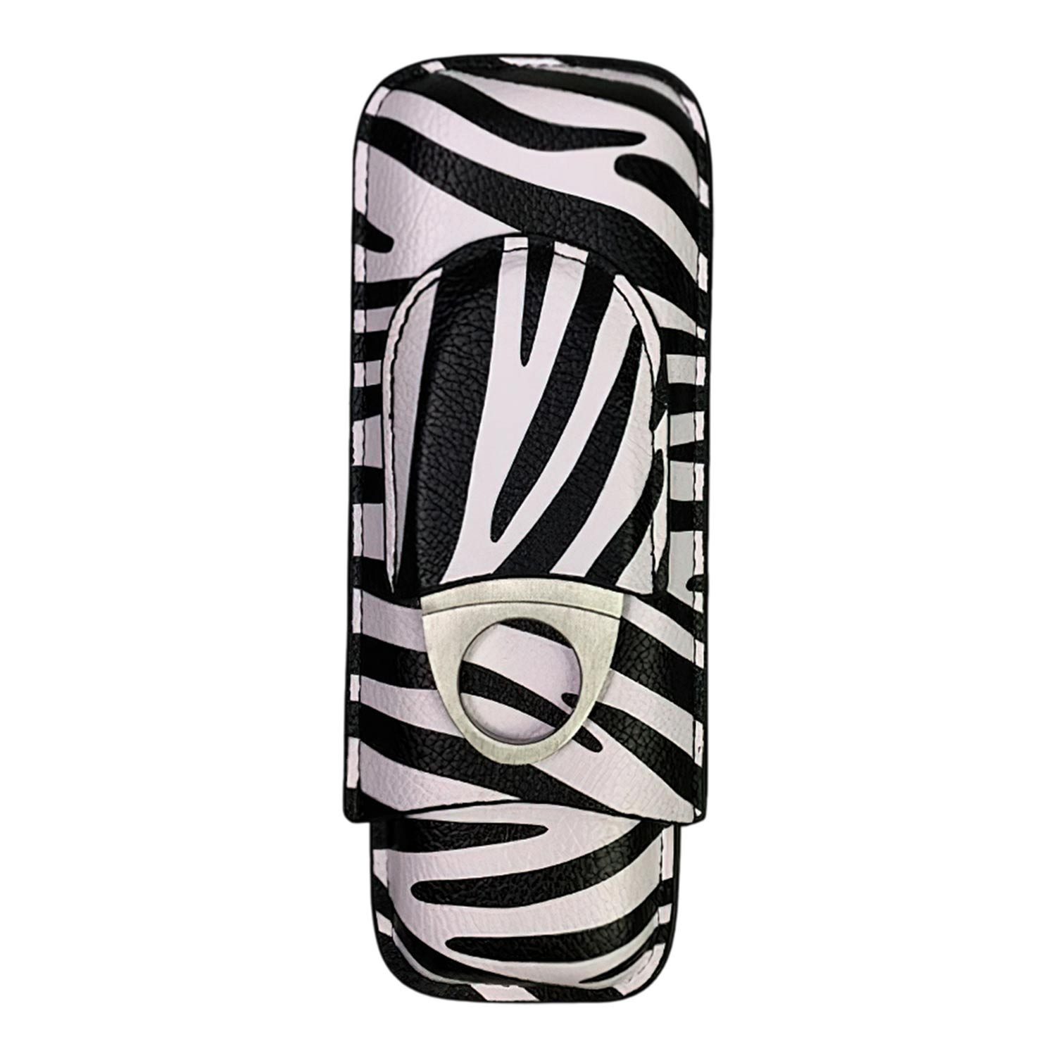 Refttenw Aufbewahrungsbox Tragbar Leder Zigarren Etuis,mit Zigarrenschneider aus Edelstahl