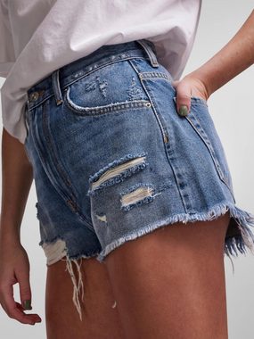 pieces Jeansshorts VACAY (1-tlg) Fransen