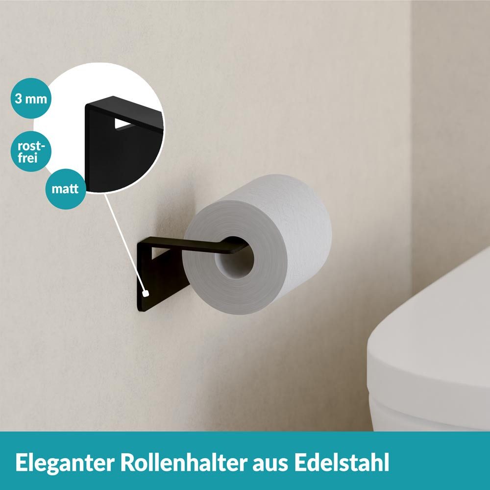 WEISSENSTEIN Toilettenpapierhalter ohne Bohren WC Rollenhalter