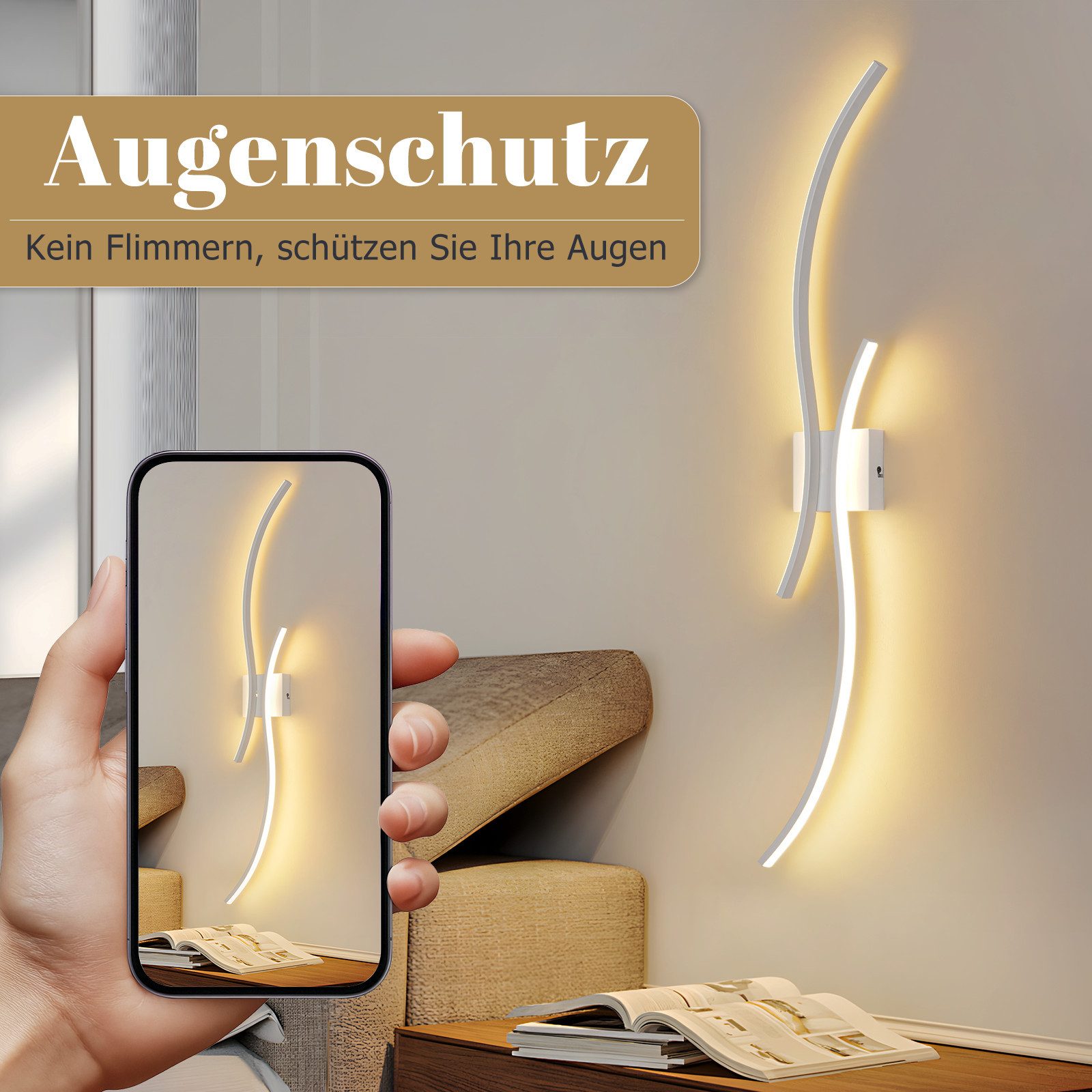ZMH LED Wandleuchte Innen Wandlampe Flurlampe günstig online kaufen