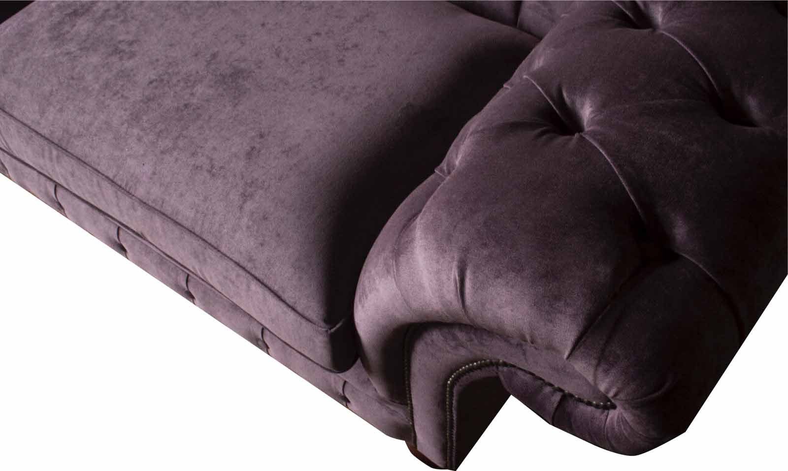 Textil Chesterfield-Sofa, Klassisch Design Sofa Dreisitzer Wohnzimmer Chesterfield JVmoebel