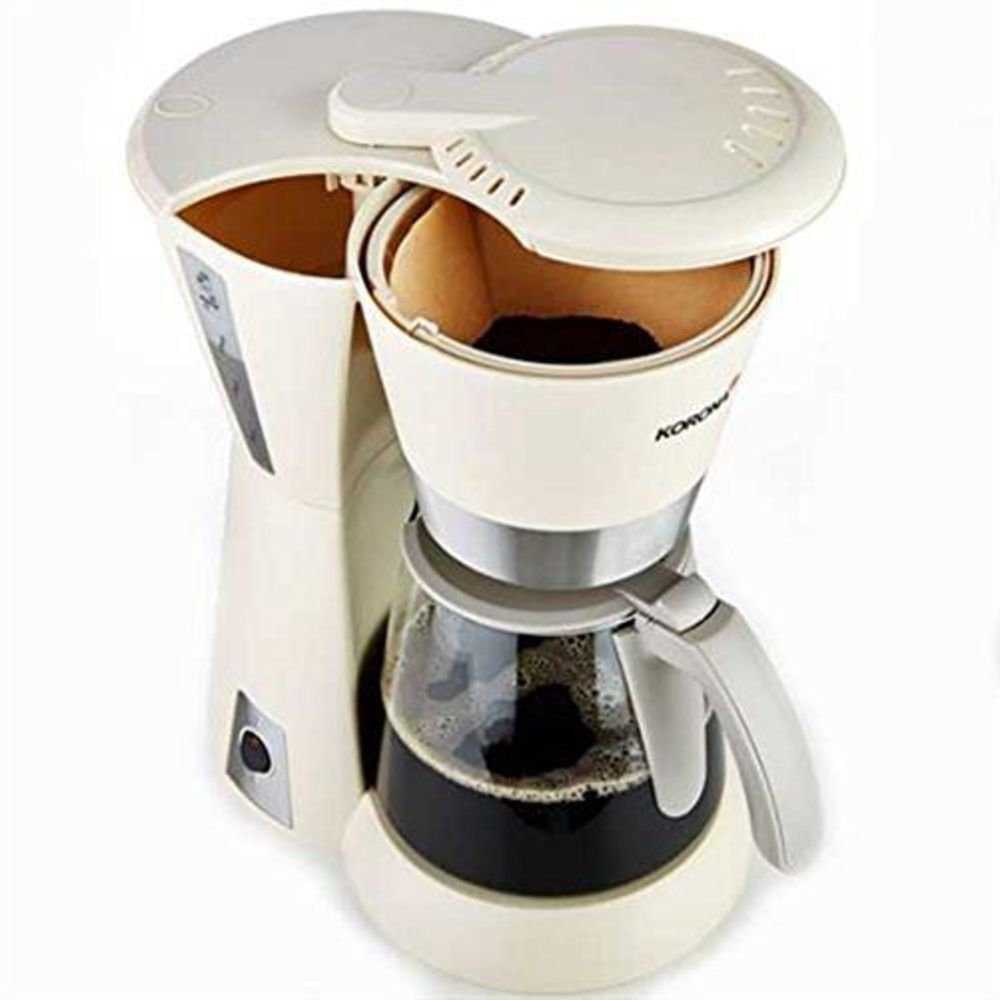 Kaffeemaschine Tassen 10 Kaffeemaschine, KORONA Kaffeekanne, Papierfilter Cremé Filterkaffeemaschine 1.25l 4, Sandgrau, 10205,