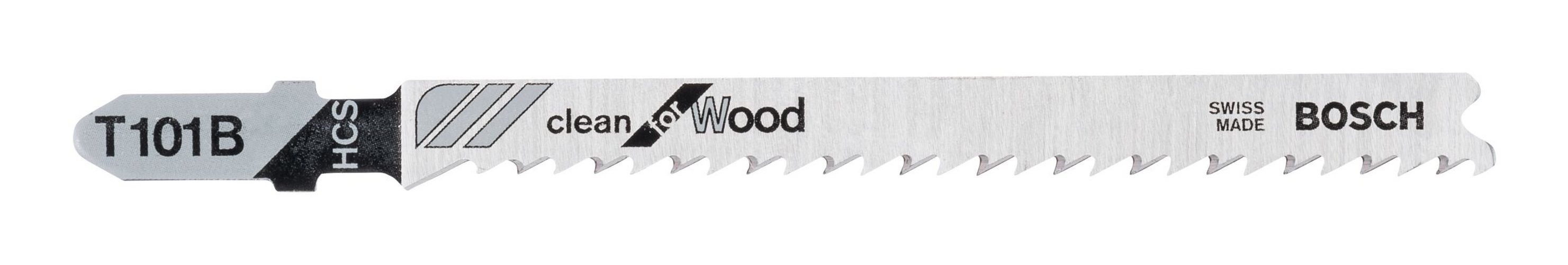 BOSCH Stichsägeblatt (100 Stück), T 101 B Clean for Wood - 100er-Pack
