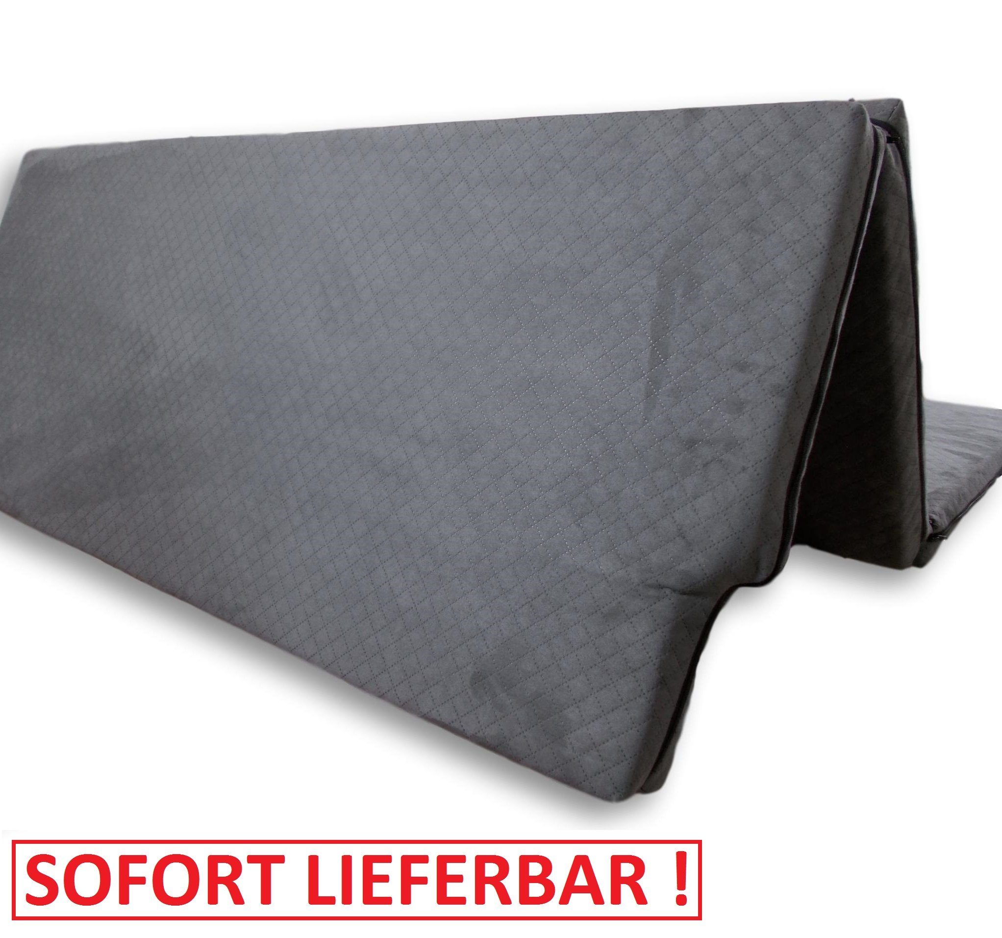 Klappmatratze für VW T6.1 California, МатрасыL.A.B®, 8 cm hoch, (Air System, Kaltschaum & Viscoschaum), Härtegrad H2 mittel, Alcantara Polsterstoff, 8x115x195 cm
