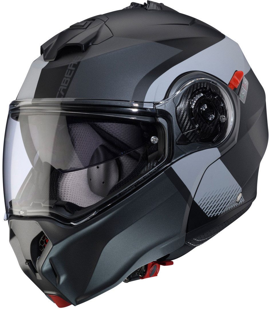 Caberg Motorradhelm Duke Evo Indy Klapphelm, vorbereitet für Kommunikationssystem,integriertes Sonnenvisier
