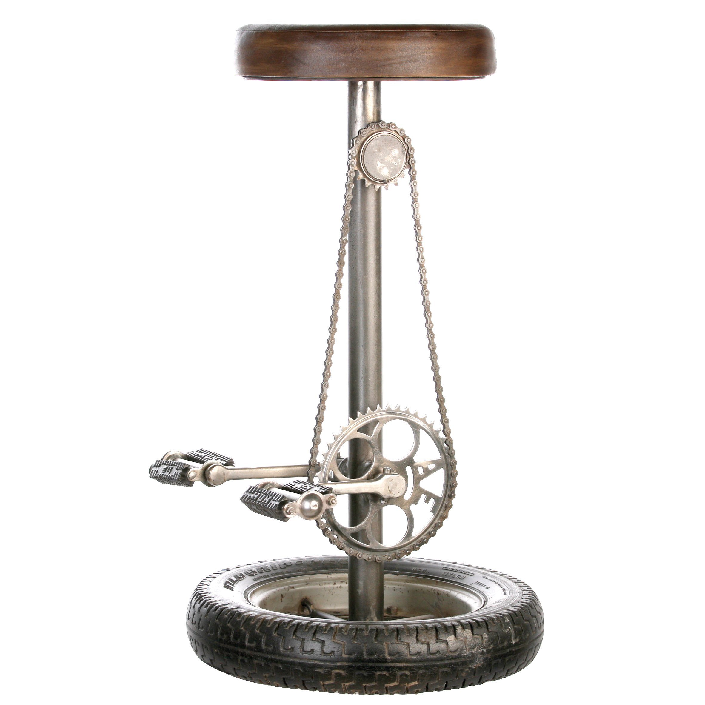 Sitzhocker GILDE Barhocker Wheel - braun-schwarz - H. 76cm x D. 42cm