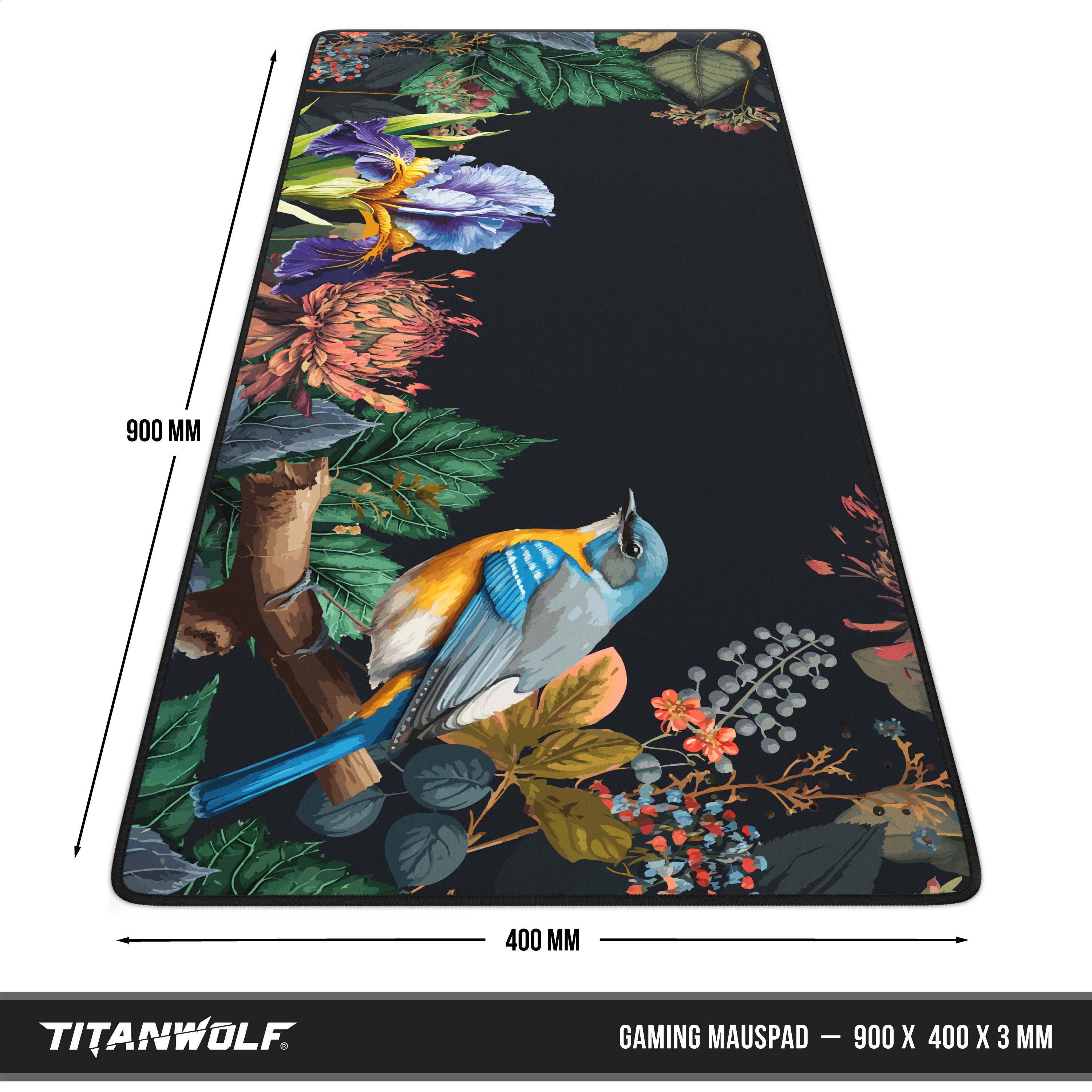 Titanwolf Gaming Mauspad XXL Speed Mousepad 900 x 400 x 3 mm, Schreibtischauflage, abwaschbar (1-St), rutschfeste Rückseite, Geschwindigkeit & Präzision, Modern – Bild 2 von 5