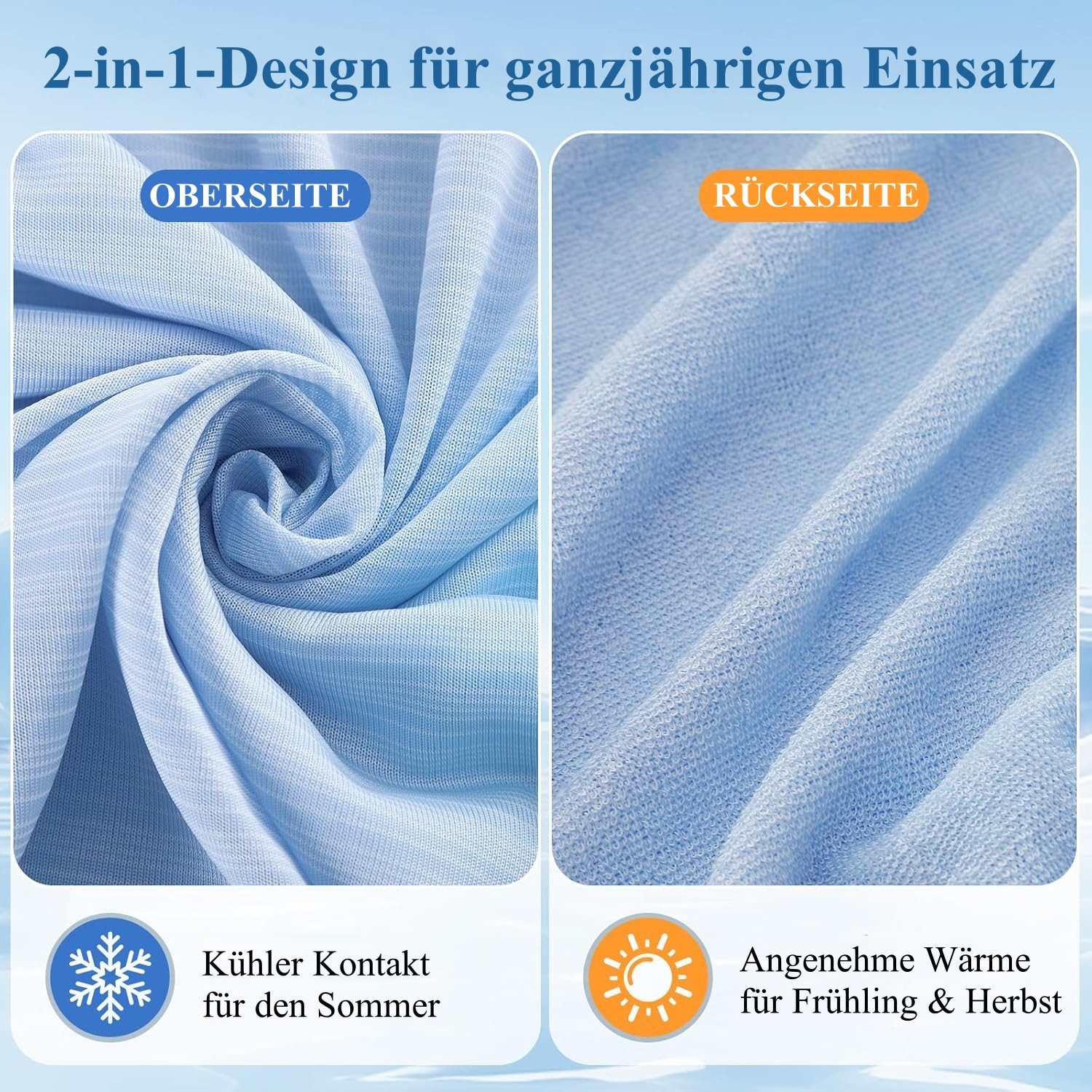 Elegear Sommerbettdecke kühldecken zum schlafen kühlende bettdecke sommerdecke 150x200/200x220, Bezug: ‎Oberfläche: 75% Nylon 25% Polyester; Rückseite: 100% natürliche Bambusfaser, kühldecke sommer, Q-Max>0,5, Atmungsaktive Sofadecke, Reisedecke