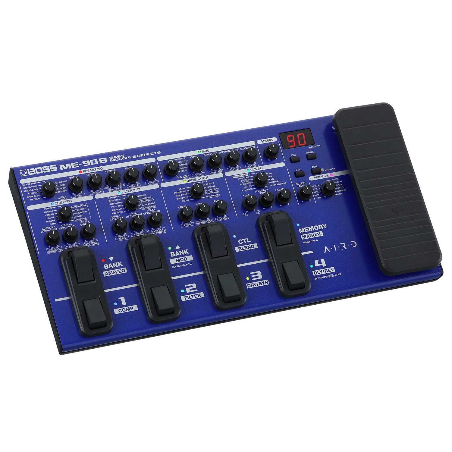 Boss by Roland E-Bass Boss ME-90B Bass Multi-Effektgerät, Multi-Effektgerät, mit 61 Bass-Effekte, und 10 AIRD Bass-Preamps