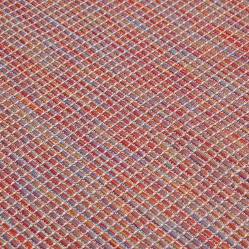 Teppich Outdoor-Flachgewebe 140x200 cm Rot, furnicato, Rechteckig