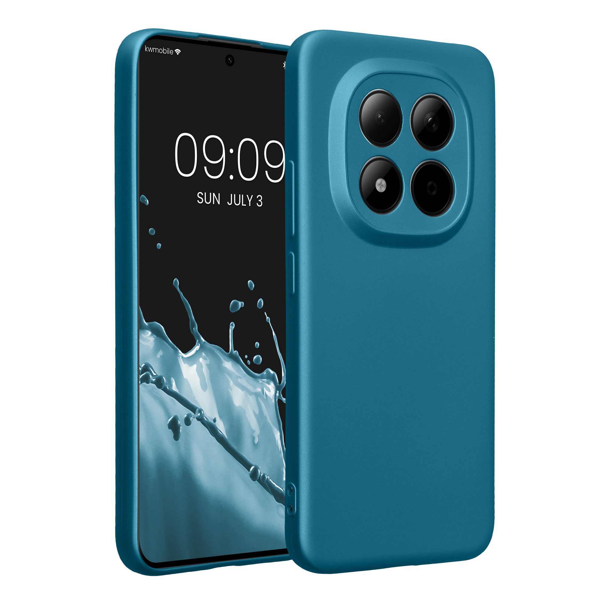 kwmobile Smartphone-Hülle Handyhülle für Xiaomi Redmi Note 15 Pro+ 5G / Poco M8 Pro 5G Hülle, weiche Silikon Case metallisch schimmernd - Schutzhülle Cover
