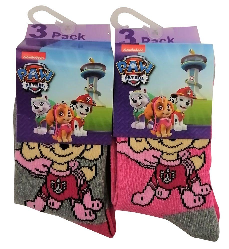 Nickelodeon Socken Nickelodeon Paw Patrol 6er Pack Kinder Socken Skye im Heldenkostüm Pin