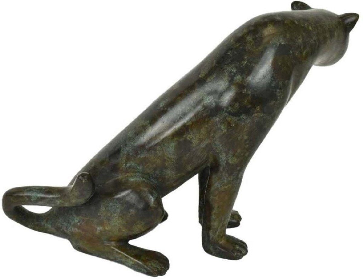 Casa Padrino Dekofigur x cm - - Luxus / x 22 Grün Schwarz Skulptur Luxus Gepard H. Deko 33 Accessoires Bronze 20 Bronzefigur Dekofigur 