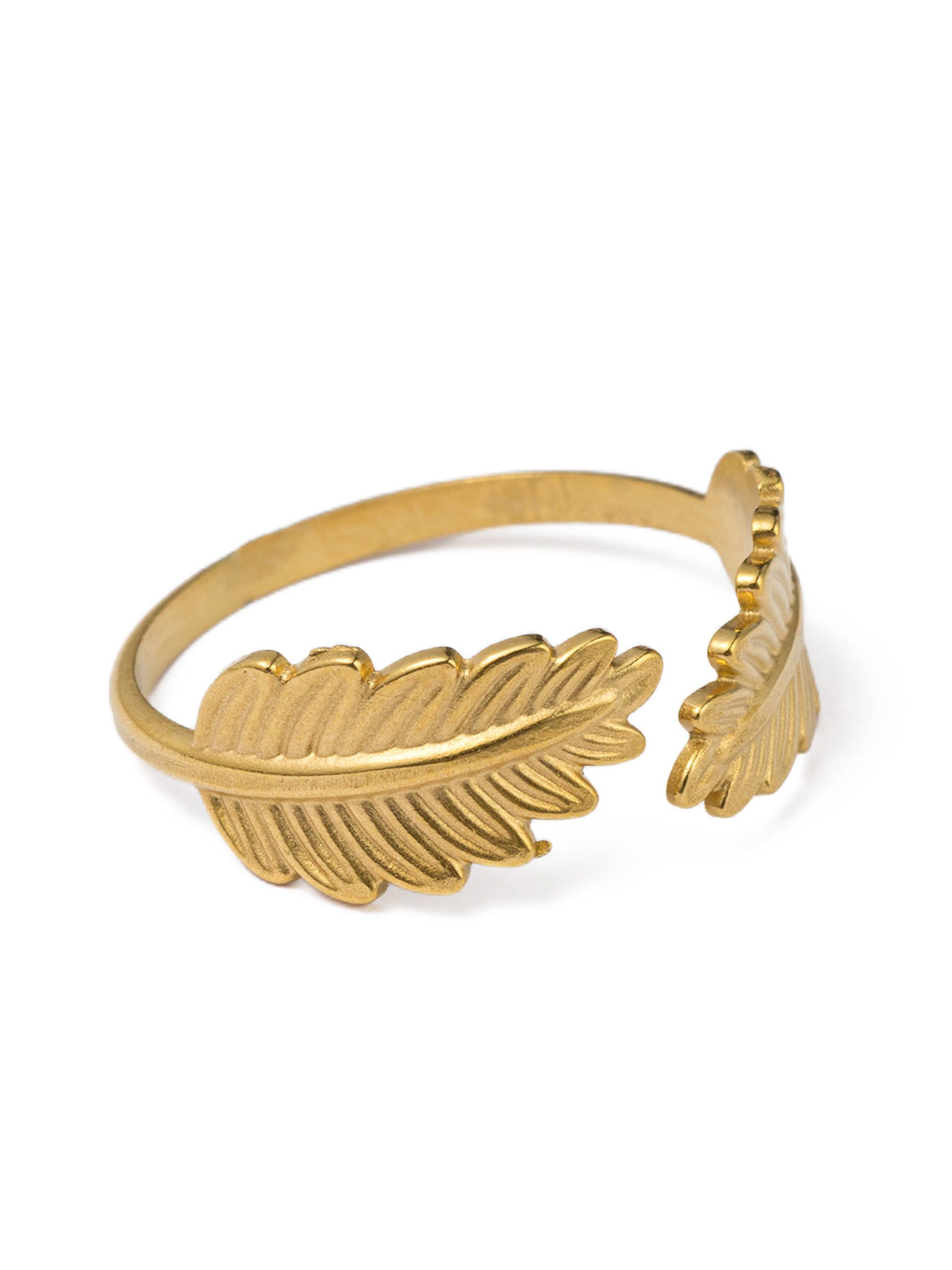 Aniston JEWELRY & WATCHES Fingerring Schmuck Geschenk Edelstahl Damenring Ring Blatt Größenverstellbar, Made in Germany