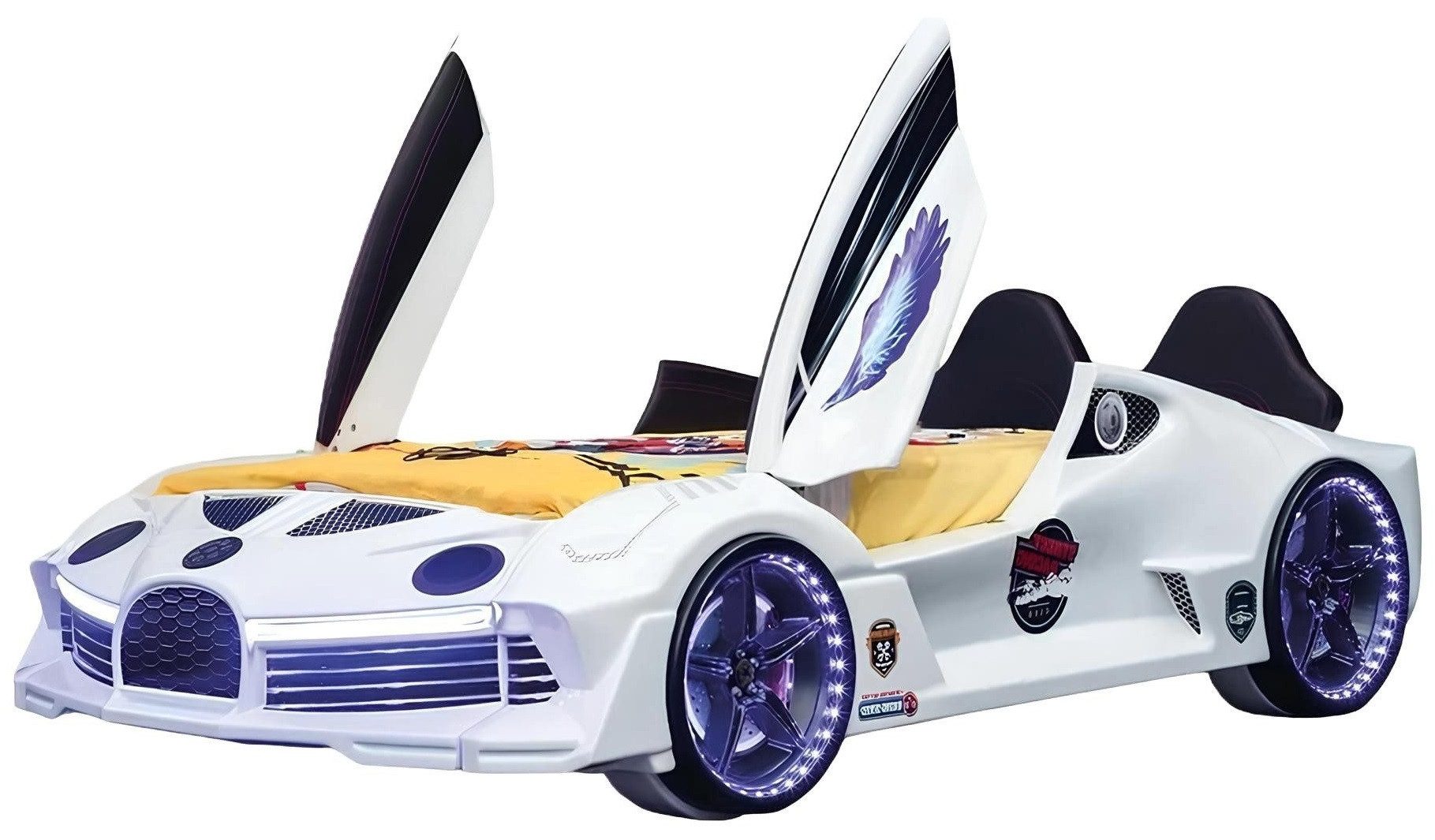 Xlmoebel Autobett Auto-Rennwagen-Bett mit Matratze für Kinderzimmer - Autobett Möbel (KINDERBETT), Hergestellt in Europa