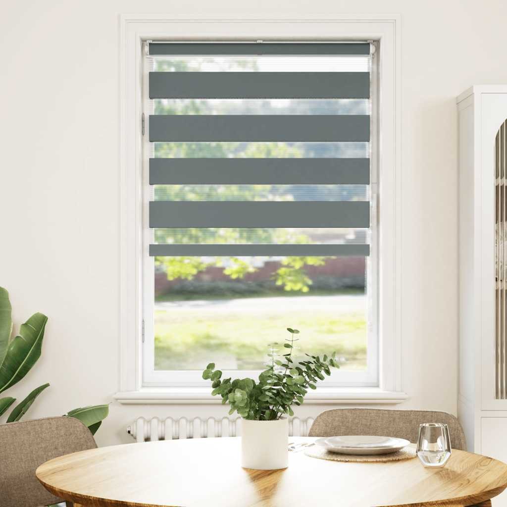 Rollo Doppelrollo Dunkelgrau 70x100 cm Stoffbreite 65,9 cm Polyester, vidaX günstig online kaufen