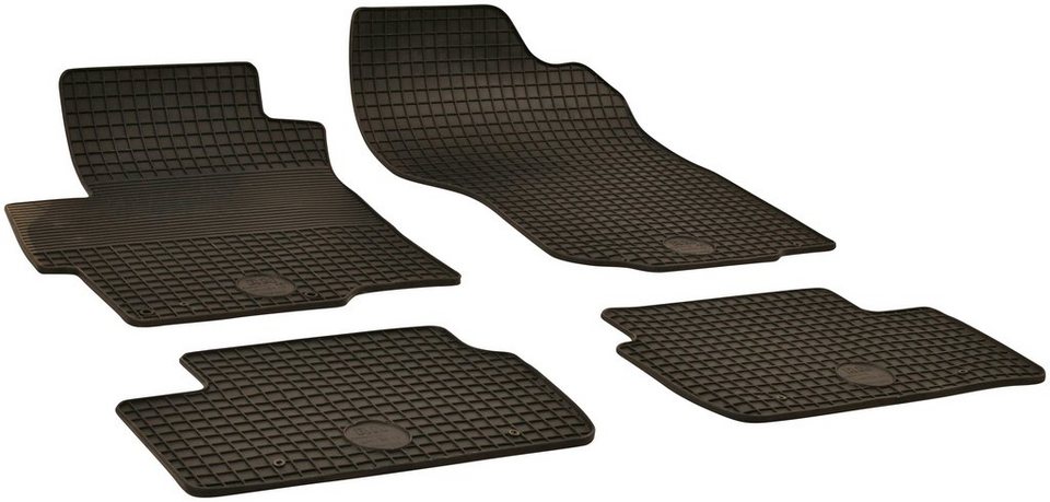 WALSER Passform-Fußmatten (4 St), für Mitsubishi Lancer Schrägheck,  Stufenheck, für Mitsubishi Lancer VIII 2007-Heute