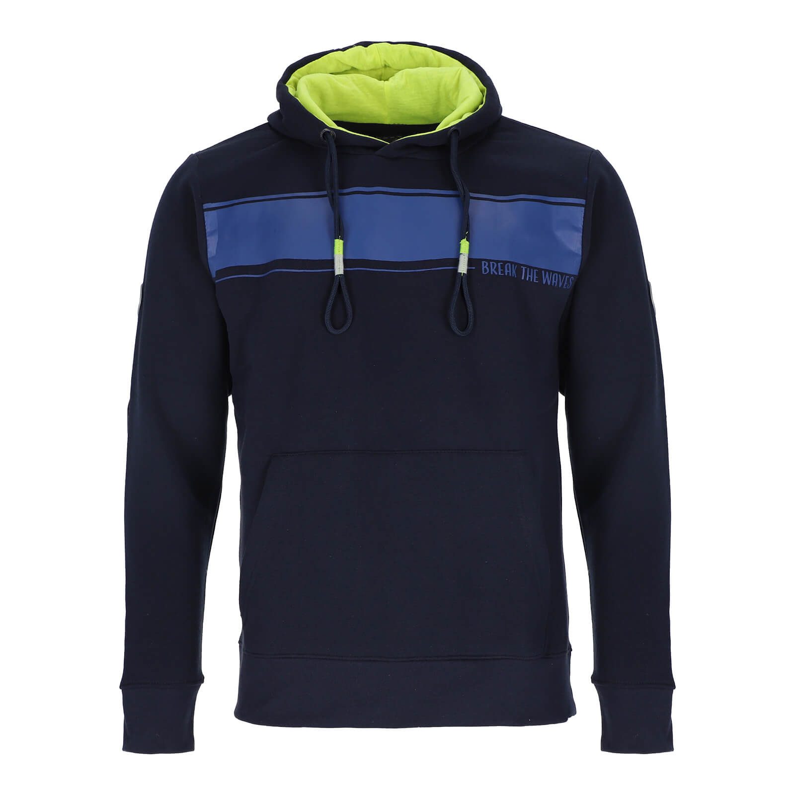 Leitfeuer Kapuzenpullover Herren Sweathoody mit Streifen-Print auf der Brust und Kängurutasche