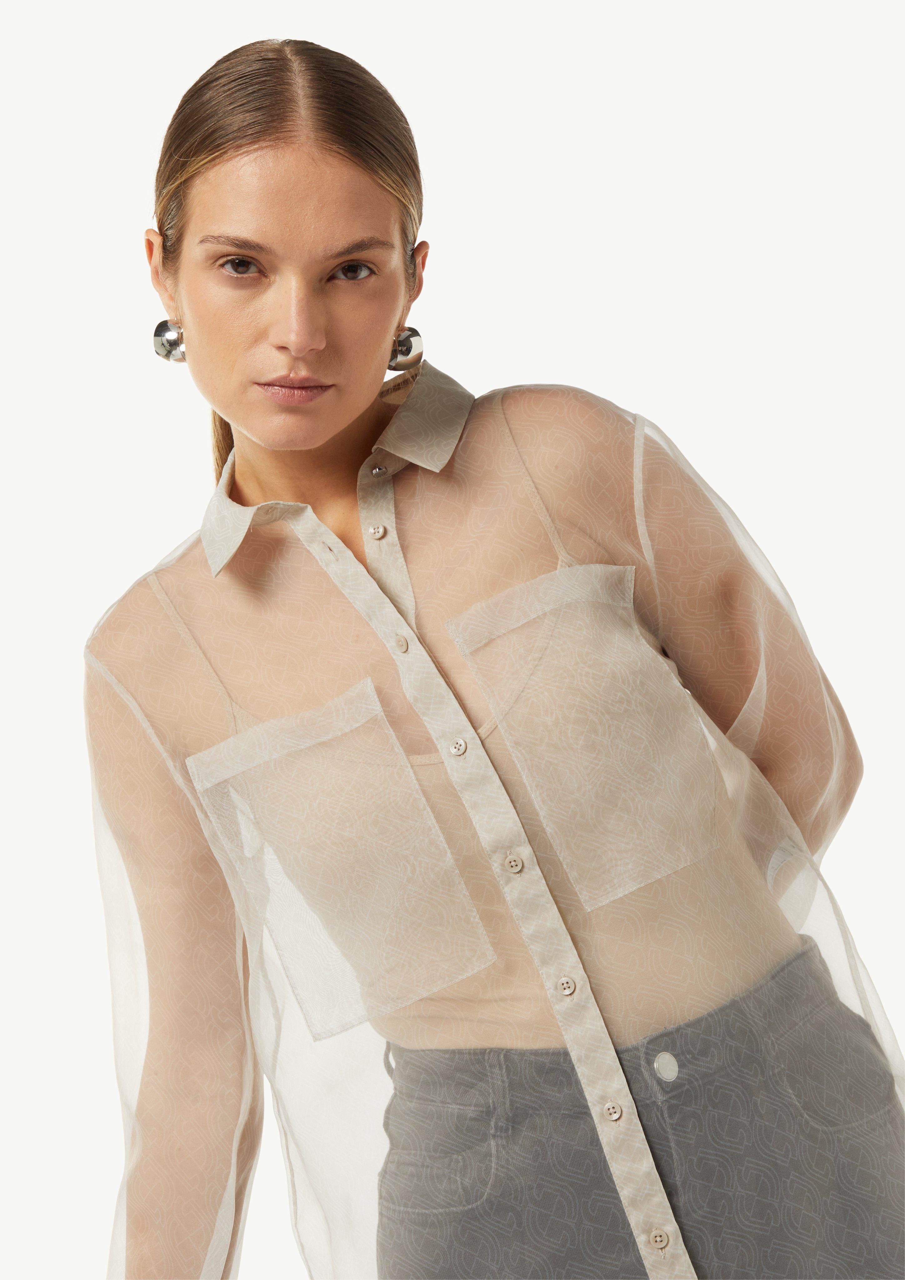 Comma Langarmbluse Transparente Hemdbluse aus Organza günstig online kaufen