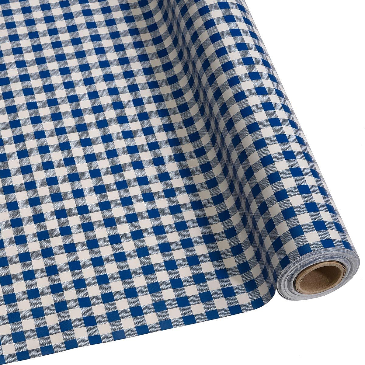 DéVa Tischdecke Wachstuchtischdecke "kariert blau" in 1,4m Br. Tischdecke P günstig online kaufen