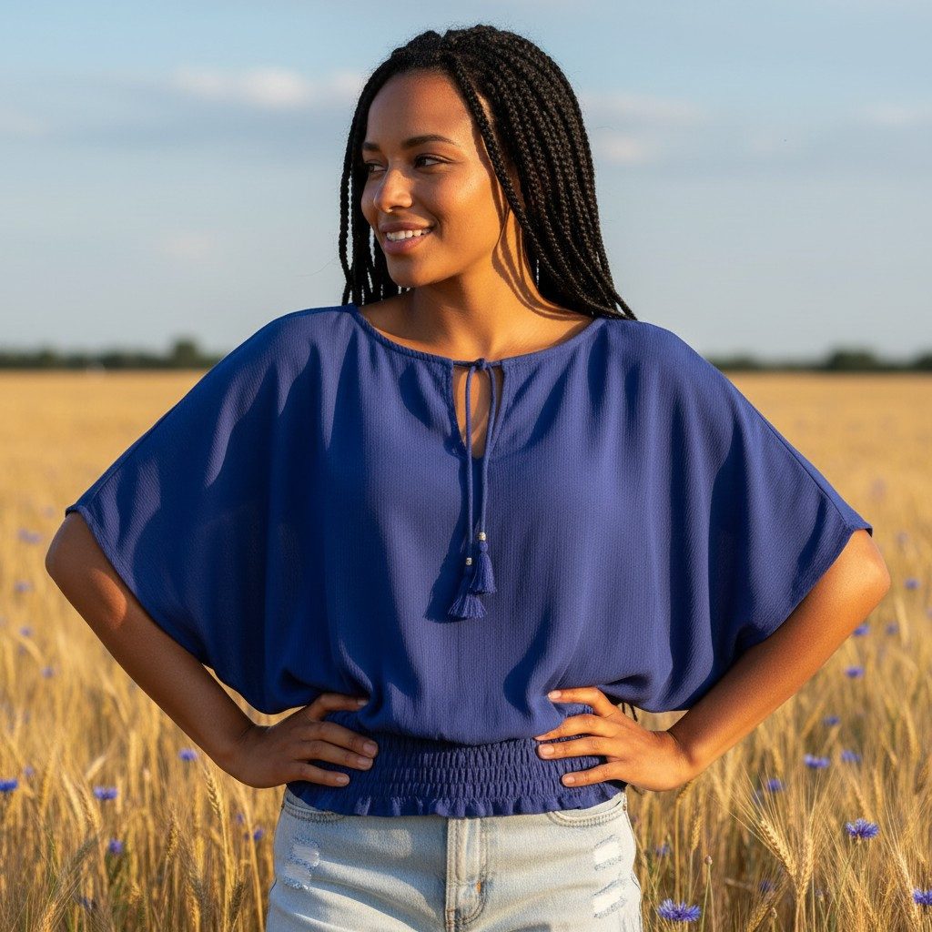 Guru-Shop Longbluse Luftige Boho Bluse, Maxibluse mit Fledermaus.. günstig online kaufen