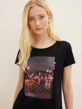 TOM TAILOR Denim Langarmshirt T-Shirt mit Print