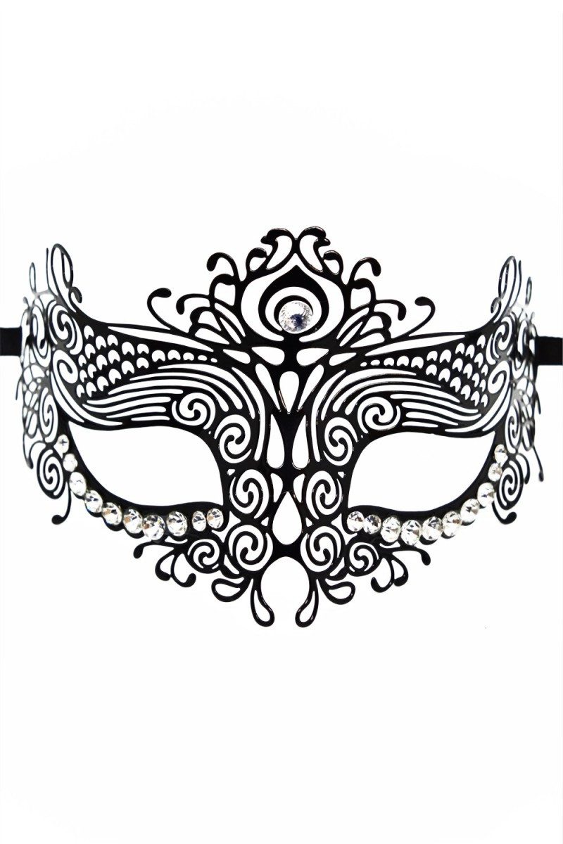 Be Lily Accessoires Verkleidungsmaske, venezianische Maske in schwarz - One Size