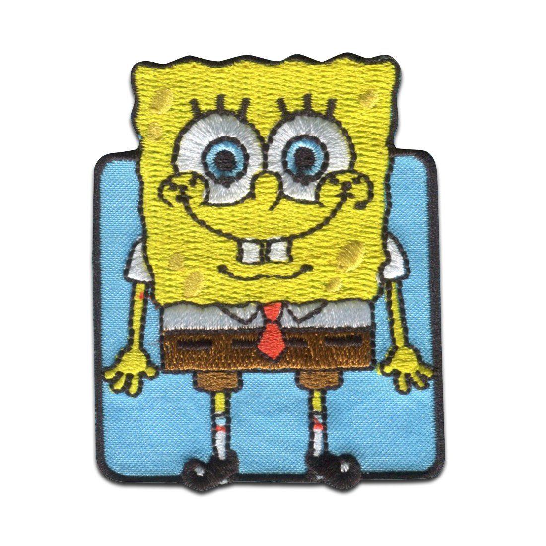 Spongebob Schwammkopf Aufnäher Bügelbild, Aufbügler, Applikationen, Patches, Flicken, zum aufbügeln, Polyester, SpongeBob Schwammkopf © blau gestickt - Größe: 5 x 6,2 cm