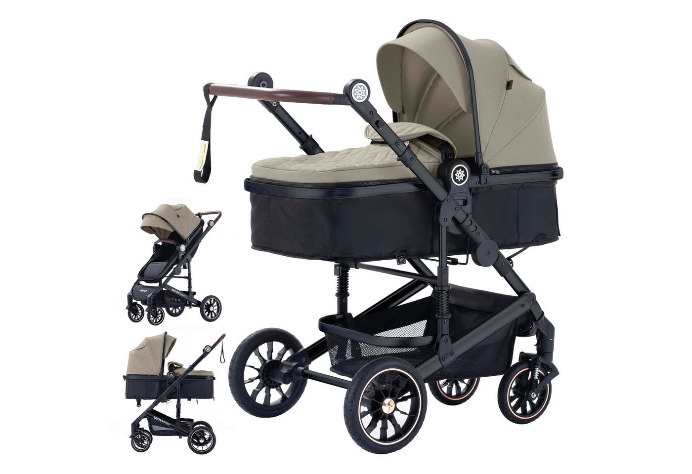 Daliya® Kombi-Kinderwagen NEOMOVE 2in1 Kinderwagen, Buggy und Babywanne in einem, Babywanne und Sportsitz, Alu-Rahmen, Großer Einkaufskorb