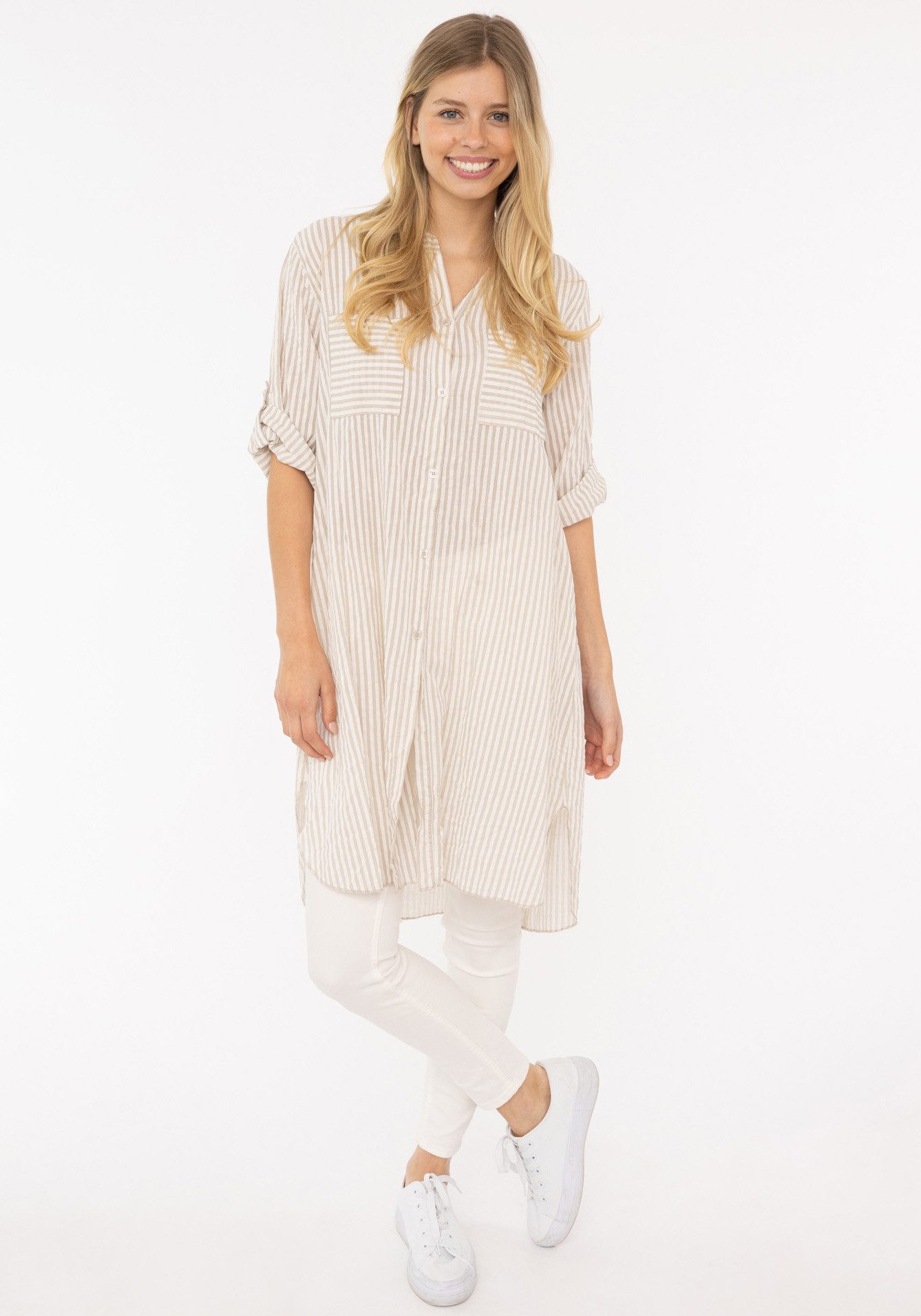 Kurzarmbluse Longbluse "Kida"