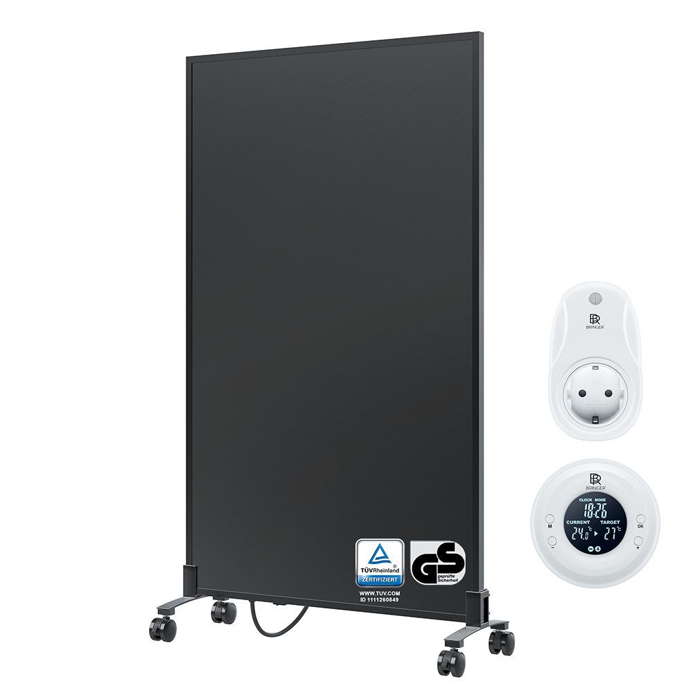Bringer Infrarotheizung Standgerät, 300-1200 Watt, inkl. Standfüße, 5 Jahre Garantie, TÜV, schwarz