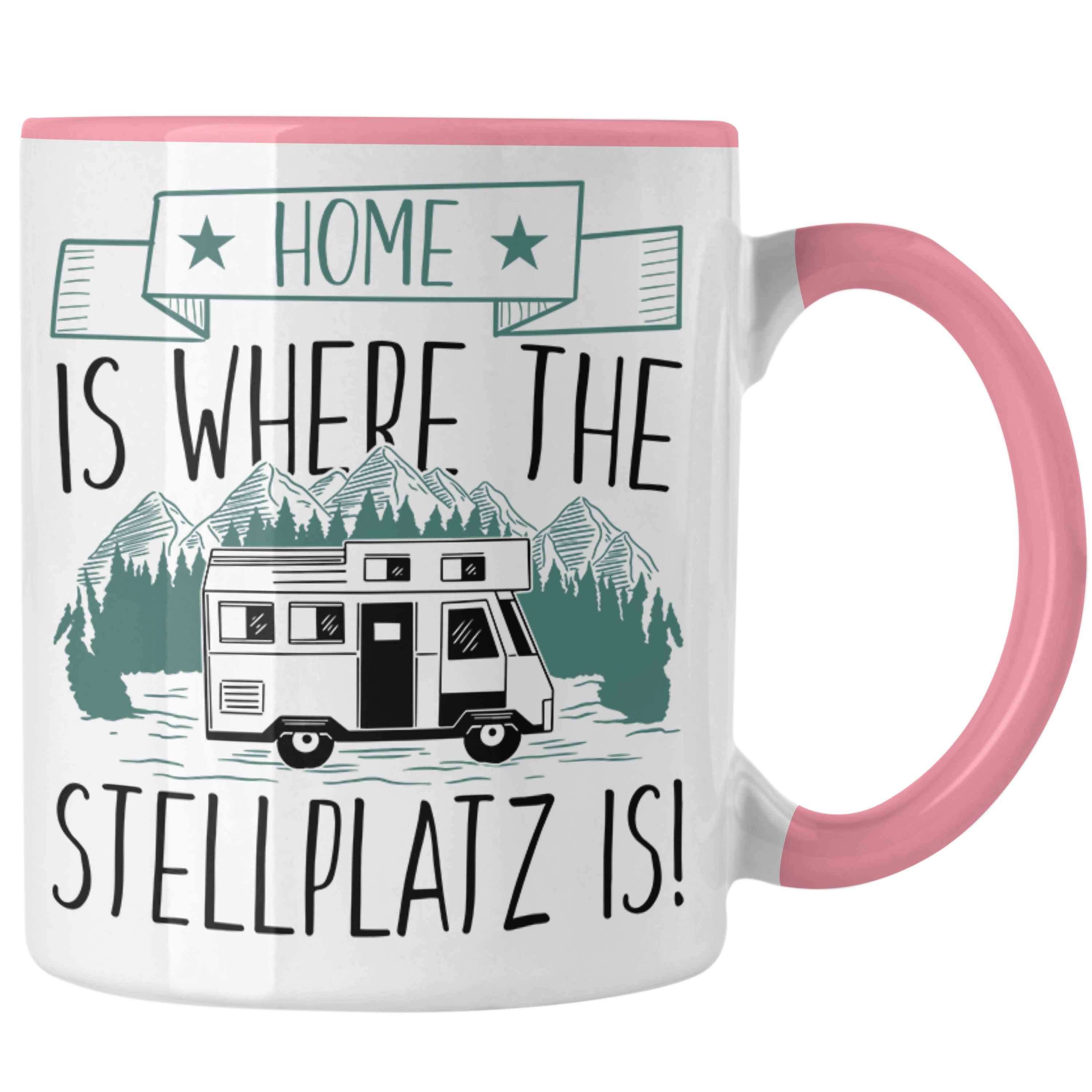 Tasse Trendation - Home Is Where The Stellplatz Is Tasse Geschenk Wohnmobil