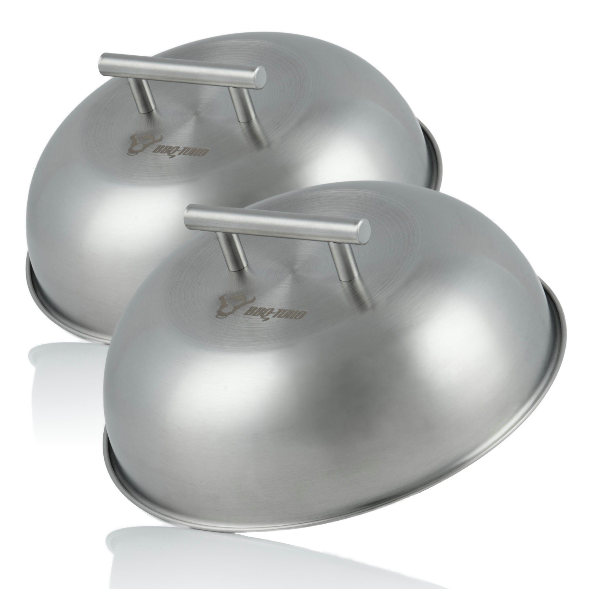 Brathaube Edelstahl Wärmeglocke (2 Stück), Ø 23 cm, Glosche, Servierglocke