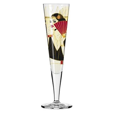 Ritzenhoff Sektglas Goldnacht, Glas, Mehrfarbig H:24cm D:7cm Glas